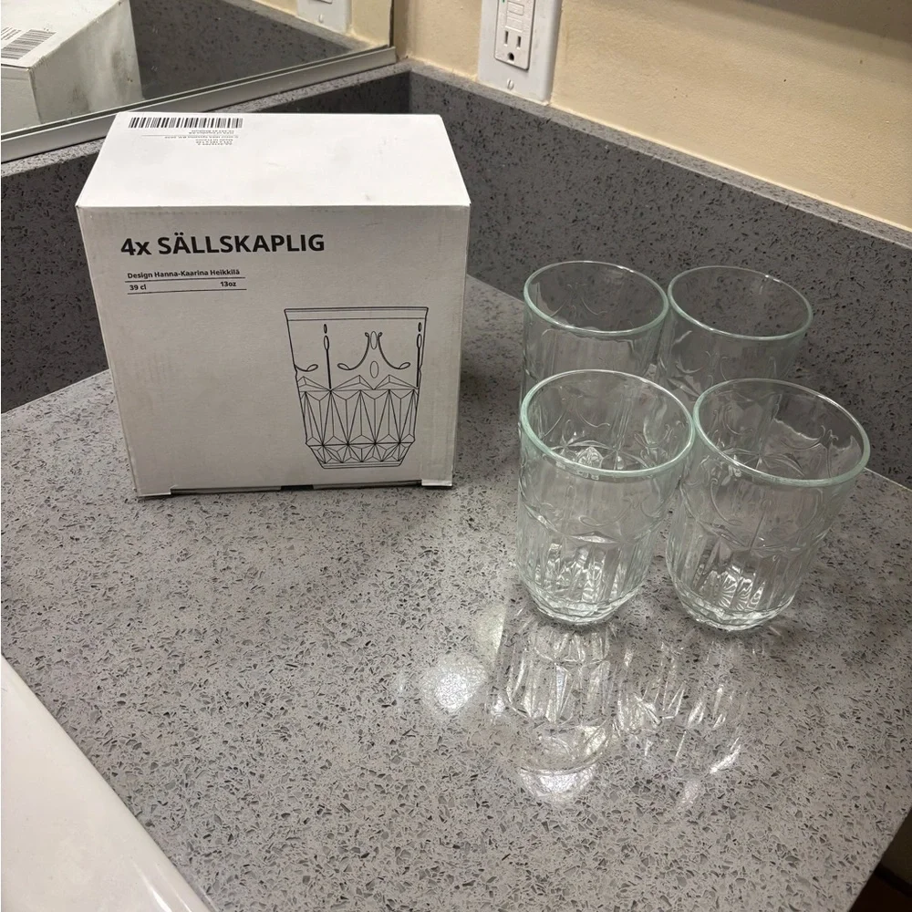 IKEA SÄLLSKAPLIG Clear Glass Tumbler Set